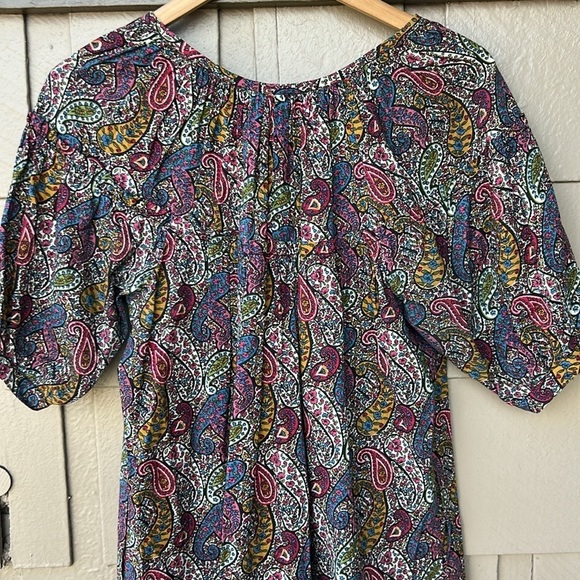 TOAST Bohemian Paisley Mini Dress Festival Cottagecore Resortwear Vacation Sz Sm - Picture 7 of 7